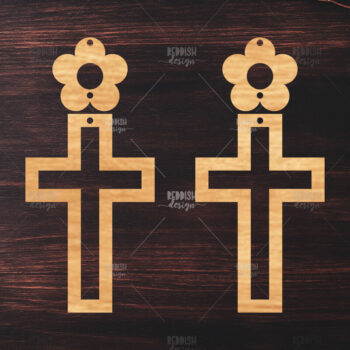 Intra απο ξύλο plywood 3mm-4mm πάχος - Σταυρωτά σκουλαρίκια Laser Cut  Δίασταση 3x3 cm INTRAFABR-118942490 - Image 1