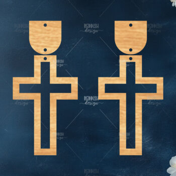 Intra απο ξύλο plywood 3mm-4mm πάχος - Σταυρωτά σκουλαρίκια Laser Cut  Δίασταση 3x3 cm INTRAFABR-118942517 - Image 1