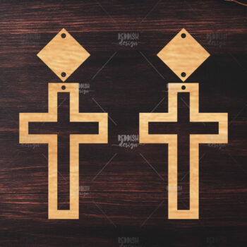 Intra απο ξύλο plywood 3mm-4mm πάχος - Σταυρωτά σκουλαρίκια Laser Cut  Δίασταση 3x3 cm INTRAFABR-118942537 - Image 1