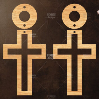 Intra απο ξύλο plywood 3mm-4mm πάχος - Σταυρωτά σκουλαρίκια Laser Cut  Δίασταση 3x3 cm INTRAFABR-118942561 - Image 1