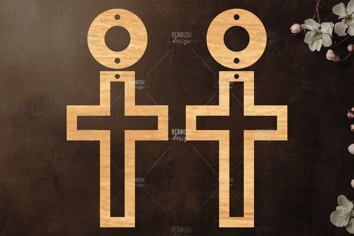 Intra απο ξύλο plywood 3mm-4mm πάχος - Σταυρωτά σκουλαρίκια Laser Cut  Δίασταση 3x3 cm INTRAFABR-118942561