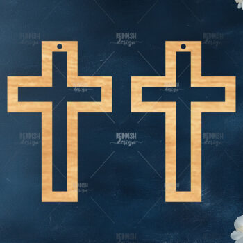 Intra απο ξύλο plywood 3mm-4mm πάχος - Σταυρωτά σκουλαρίκια Laser Cut  Δίασταση 3x3 cm INTRAFABR-118942570 - Image 1