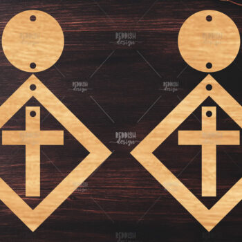 Intra απο ξύλο plywood 3mm-4mm πάχος - Σταυρωτά σκουλαρίκια Laser Cut  Δίασταση 3x3 cm INTRAFABR-118942578 - Image 1