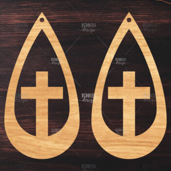 Intra απο ξύλο plywood 3mm-4mm πάχος - Σταυρωτά σκουλαρίκια Laser Cut  Δίασταση 3x3 cm INTRAFABR-118942609 - Image 1