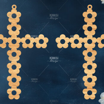 Intra απο ξύλο plywood 3mm-4mm πάχος - Σταυρωτά σκουλαρίκια Laser Cut  Δίασταση 3x3 cm INTRAFABR-118942638 - Image 1