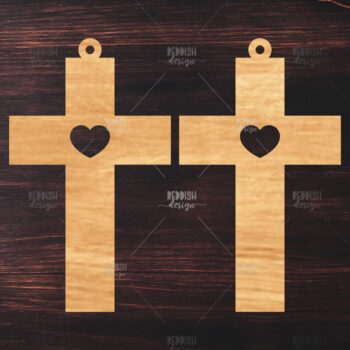 Intra απο ξύλο plywood 3mm-4mm πάχος - Σταυρωτά σκουλαρίκια Laser Cut  Δίασταση 3x3 cm INTRAFABR-118941679 - Image 1