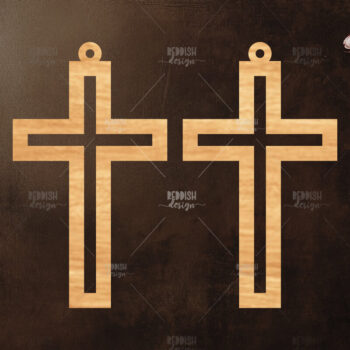 Intra απο ξύλο plywood 3mm-4mm πάχος - Σταυρωτά σκουλαρίκια Laser Cut  Δίασταση 3x3 cm INTRAFABR-118941757 - Image 1