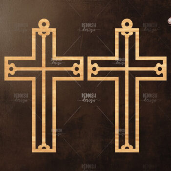 Intra απο ξύλο plywood 3mm-4mm πάχος - Σταυρωτά σκουλαρίκια Laser Cut  Δίασταση 3x3 cm INTRAFABR-118941645 - Image 1