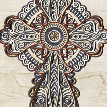 Intra απο ξύλο plywood 3mm-4mm πάχος - Αρχεία CROSS για Cricut,  Δίασταση 12x12 cm INTRAFABR-9307400 - Image 2