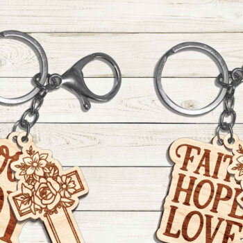 Intra απο ξύλο plywood 3mm-4mm πάχος - Cross & Jesus Keychain  ,Jesus Cross Δίασταση 4x4 cm INTRAFABR-97458293 - Image 2