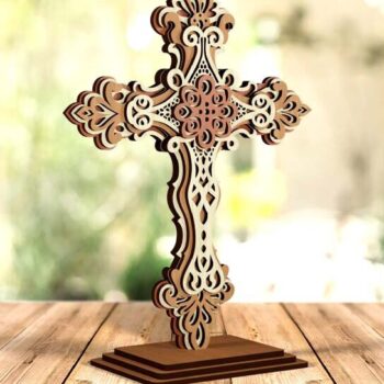 Intra απο ξύλο plywood 3mm-4mm πάχος - Αρχεία Cross Laser Cut Christian Decor Δίασταση 262x190 cm INTRAFABR-122927909 - Image 3