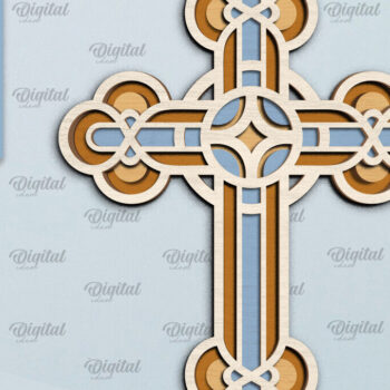 Intra απο ξύλο plywood 3mm-4mm πάχος - Cross Laser Cut. Multilayer Cross  Δίασταση 30x20 cm INTRAFABR-92251079 - Image 1
