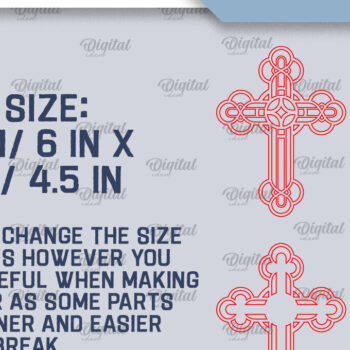 Intra απο ξύλο plywood 3mm-4mm πάχος - Cross Laser Cut. Multilayer Cross  Δίασταση 30x20 cm INTRAFABR-92251079 - Image 2