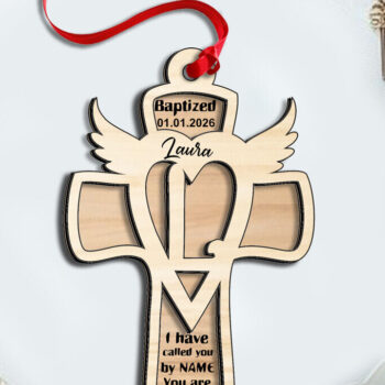 Intra απο ξύλο plywood 3mm-4mm πάχος - Σταυρός λέιζερ γράμμα L στολίδι Μονόγραμμα Δίασταση 6x6 cm INTRAFABR-116626455 - Image 1