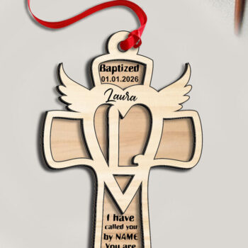 Intra απο ξύλο plywood 3mm-4mm πάχος - Σταυρός λέιζερ γράμμα L στολίδι Μονόγραμμα Δίασταση 6x6 cm INTRAFABR-116626455 - Image 2