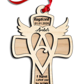 Intra απο ξύλο plywood 3mm-4mm πάχος - Σταυρό γράμμα ένα στολίδι λέιζερ  δώρο Δίασταση 6x6 cm INTRAFABR-116558600 - Image 3