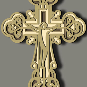 Intra απο ξύλο plywood 3mm-4mm πάχος - Cross Multilayer /Laser Cross DXF Δίασταση 30x20 cm INTRAFABR-67067680 - Image 1