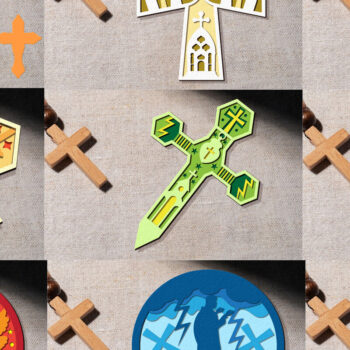 Intra απο ξύλο plywood 3mm-4mm πάχος - Πακέτο  Nativity Cut Cross Sign Δίασταση 30x20 cm INTRAFABR-111846517 - Image 1