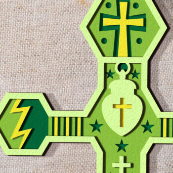 Intra απο ξύλο plywood 3mm-4mm πάχος - Πακέτο  Nativity Cut Cross Sign Δίασταση 30x20 cm INTRAFABR-111846517 - Image 8