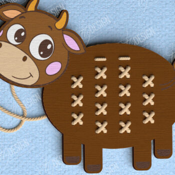 Intra απο ξύλο plywood 3mm-4mm πάχος - Πακέτο ζώων Cross Stitch | Μοντεσσόρι Δίασταση 15x15 cm INTRAFABR-114008065 - Image 5