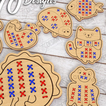 Intra απο ξύλο plywood 3mm-4mm πάχος - Δέσμη κοπής με λέιζερ Cross Stitch Animals Δίασταση 15x15 cm INTRAFABR-122668690 - Image 1