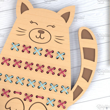 Intra απο ξύλο plywood 3mm-4mm πάχος - Cross Stitch Animals . Γάτα  Δίασταση 30x20 cm INTRAFABR-86601326 - Image 1