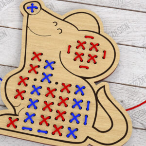 Intra απο ξύλο plywood 3mm-4mm πάχος - Cross Stitch Animals Cut Laser | CNC Δίασταση 15x15 cm INTRAFABR-122668645