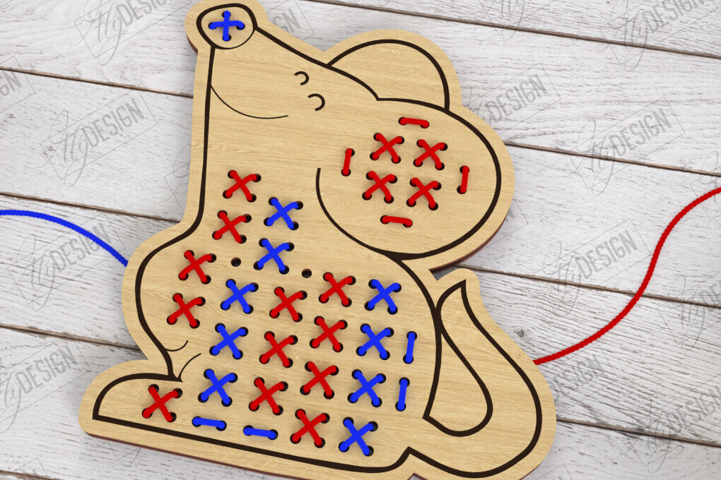 Intra απο ξύλο plywood 3mm-4mm πάχος - Cross Stitch Animals Cut Laser | CNC Δίασταση 15x15 cm INTRAFABR-122668645