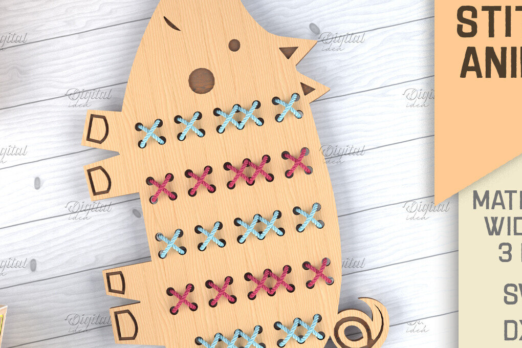 Intra απο ξύλο plywood 3mm-4mm πάχος - Cross Stitch Animals . Pig  Δίασταση 30x20 cm INTRAFABR-86602487