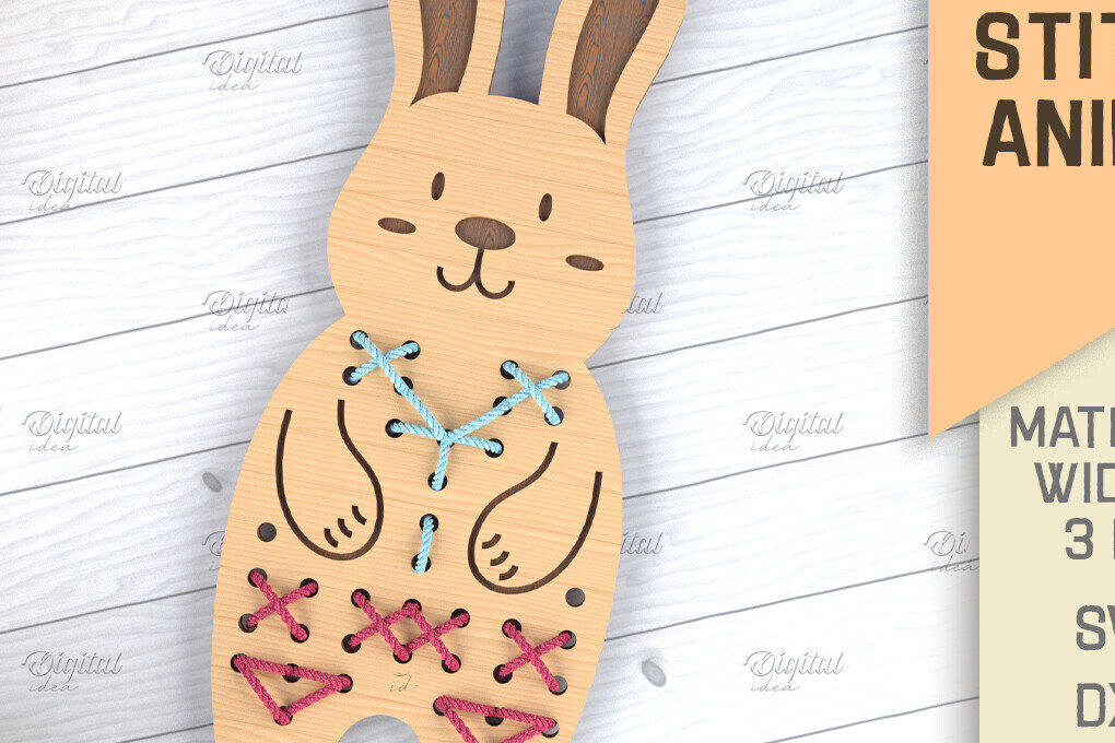 Intra απο ξύλο plywood 3mm-4mm πάχος - Cross Stitch Animals LaserCut. Μπάνι  Δίασταση 15x15 cm INTRAFABR-86601275