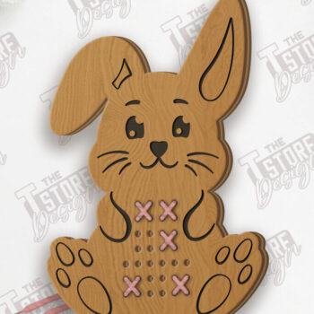 Intra απο ξύλο plywood 3mm-4mm πάχος - Cross Stitch Bunny Laser Cut | CNC Δίασταση 15x15 cm INTRAFABR-123351919 - Image 1
