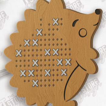 Intra απο ξύλο plywood 3mm-4mm πάχος - Cross Stitch Hedgehog Cut Laser | CNC Δίασταση 15x15 cm INTRAFABR-123351936 - Image 1