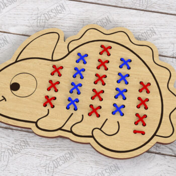 Intra απο ξύλο plywood 3mm-4mm πάχος - Cross Stitch Laser Cut|Montessori Lacing Δίασταση 15x15 cm INTRAFABR-122462654 - Image 1