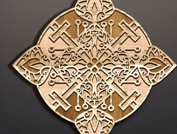 Intra απο ξύλο plywood 3mm-4mm πάχος - Cross Wall Art Laser Cut 3d Mandala Δίασταση 30x30 cm INTRAFABR-95586831 - Image 1