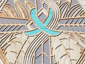 Intra απο ξύλο plywood 3mm-4mm πάχος - Σταυρός με λουλούδια Laser Cut  Δίασταση 20x20 cm INTRAFABR-37178582 - Image 2