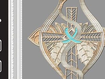 Intra απο ξύλο plywood 3mm-4mm πάχος - Σταυρός με λουλούδια Laser Cut  Δίασταση 20x20 cm INTRAFABR-37178582 - Image 6