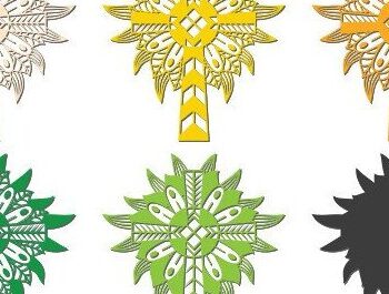 Intra απο ξύλο plywood 3mm-4mm πάχος - Σταυρός με λουλούδια Laser Cut  Δίασταση 20x20 cm INTRAFABR-37178599 - Image 3