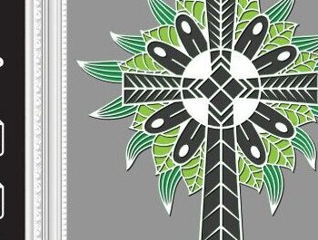 Intra απο ξύλο plywood 3mm-4mm πάχος - Σταυρός με λουλούδια Laser Cut  Δίασταση 20x20 cm INTRAFABR-37178599 - Image 4