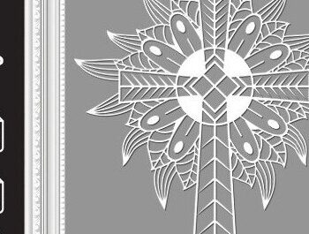 Intra απο ξύλο plywood 3mm-4mm πάχος - Σταυρός με λουλούδια Laser Cut  Δίασταση 20x20 cm INTRAFABR-37178599 - Image 5