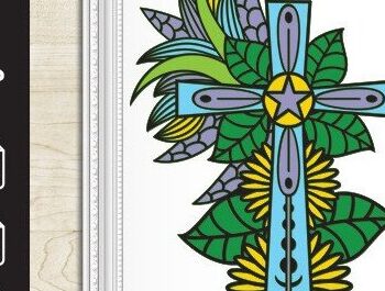 Intra απο ξύλο plywood 3mm-4mm πάχος - Σταυρός με λουλούδια Laser Cut  Δίασταση 20x20 cm INTRAFABR-37178608 - Image 1