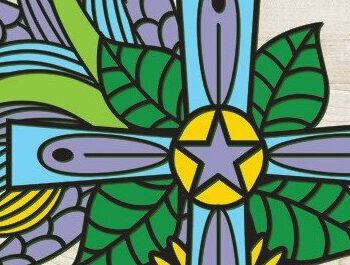 Intra απο ξύλο plywood 3mm-4mm πάχος - Σταυρός με λουλούδια Laser Cut  Δίασταση 20x20 cm INTRAFABR-37178608 - Image 4