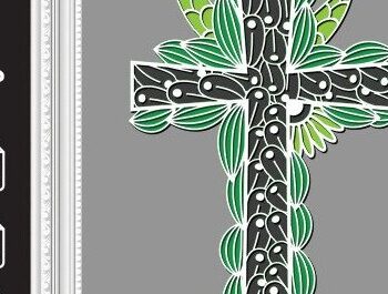 Intra απο ξύλο plywood 3mm-4mm πάχος - Σταυρός με λουλούδια Laser Cut , Δίασταση 20x20 cm INTRAFABR-37178631 - Image 1