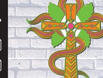 Intra απο ξύλο plywood 3mm-4mm πάχος - Σταυρός με λουλούδια Laser Cut  Δίασταση 20x20 cm INTRAFABR-37178556 - Image 2