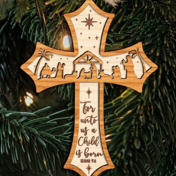 Intra απο ξύλο plywood 3mm-4mm πάχος - Σταυρός Ξύλο Στολίδι  Δίασταση 6x6 cm INTRAFABR-111756840 - Image 1