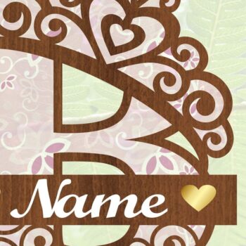 Intra απο ξύλο plywood 3mm-4mm πάχος - Μονόγραμμα με κεφαλαίο στέμμα Γράμμα B  Δίασταση 30x20 cm INTRAFABR-72539109 - Image 3