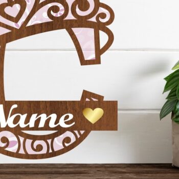 Intra απο ξύλο plywood 3mm-4mm πάχος - Μονόγραμμα με κεφαλαίο στέμμα Γράμμα C  Δίασταση 30x20 cm INTRAFABR-72539149 - Image 1