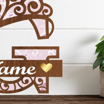 Intra απο ξύλο plywood 3mm-4mm πάχος - Μονόγραμμα με κεφαλαίο στέμμα Γράμμα G  Δίασταση 30x20 cm INTRAFABR-72539297 - Image 1