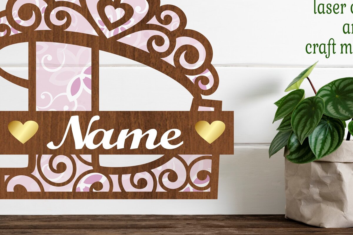 Intra απο ξύλο plywood 3mm-4mm πάχος - Κορώνα κεφαλαίο μονόγραμμα Γράμμα L  Δίασταση 30x20 cm INTRAFABR-72539395