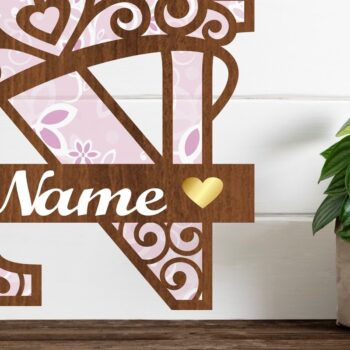 Intra απο ξύλο plywood 3mm-4mm πάχος - Κορώνα κεφαλαίο μονόγραμμα Γράμμα N  Δίασταση 30x20 cm INTRAFABR-72539439 - Image 1