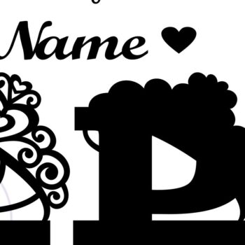 Intra απο ξύλο plywood 3mm-4mm πάχος - Κορώνα κεφαλαίο μονόγραμμα Γράμμα P  Δίασταση 30x20 cm INTRAFABR-72539502 - Image 2